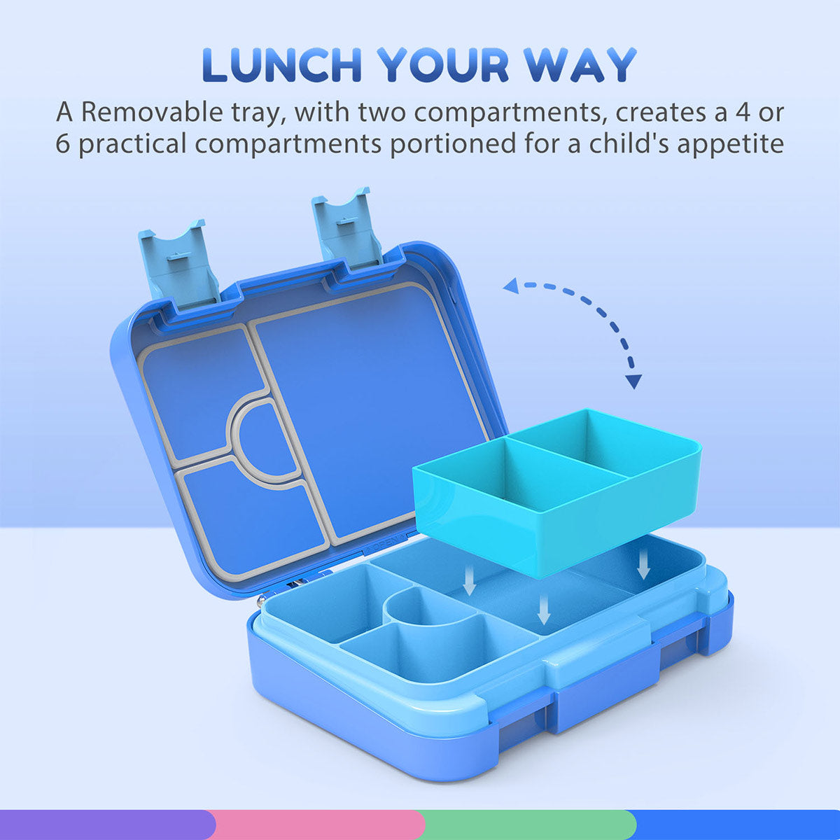 Caperci Mermaid Kids Bento Lunch Box - Leakproof 6-Compartment Children's  Lunch Container with Remov…See more Caperci Mermaid Kids Bento Lunch Box 