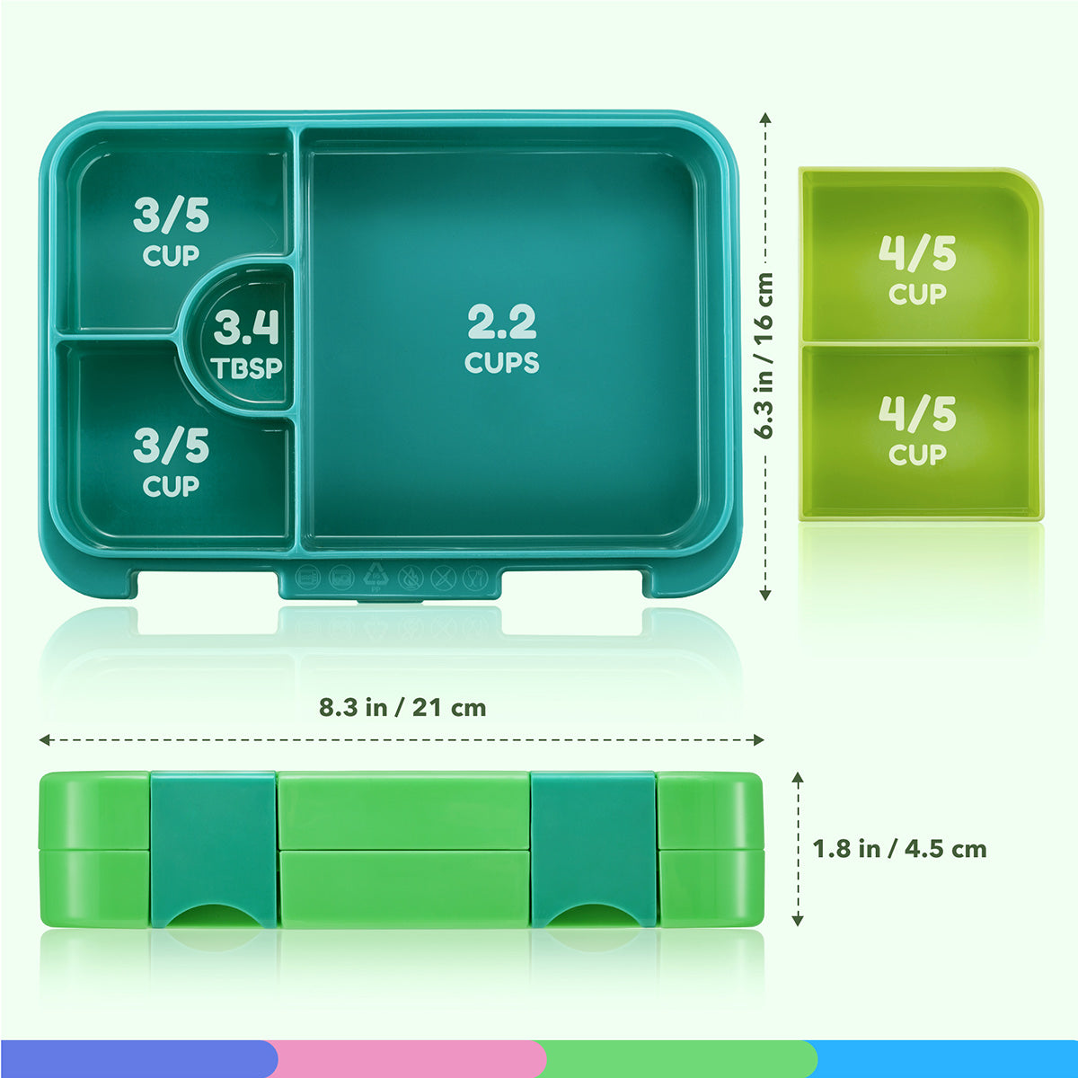 Caperci Versatile Kids Bento Lunch Box
