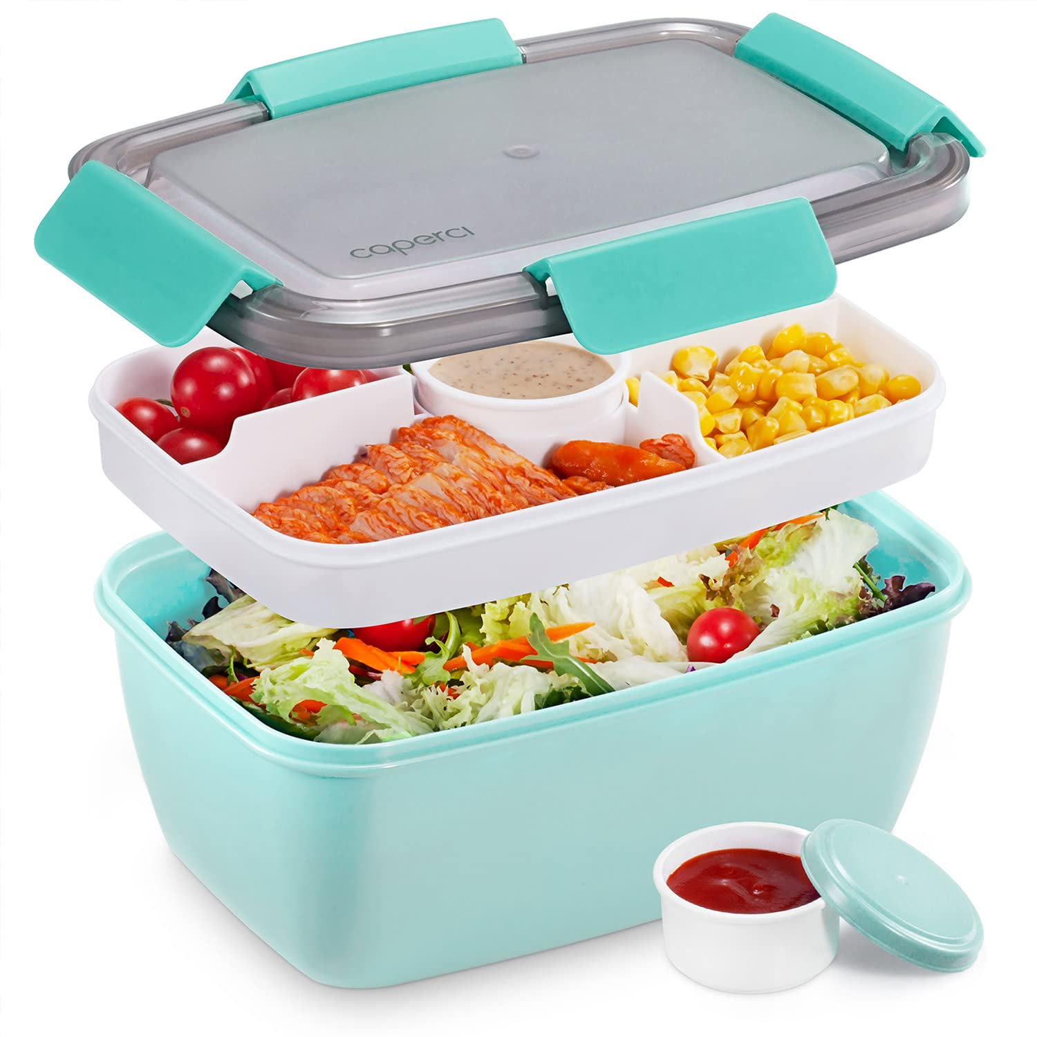 Caperci Large Salad Container Bowl for Lunch