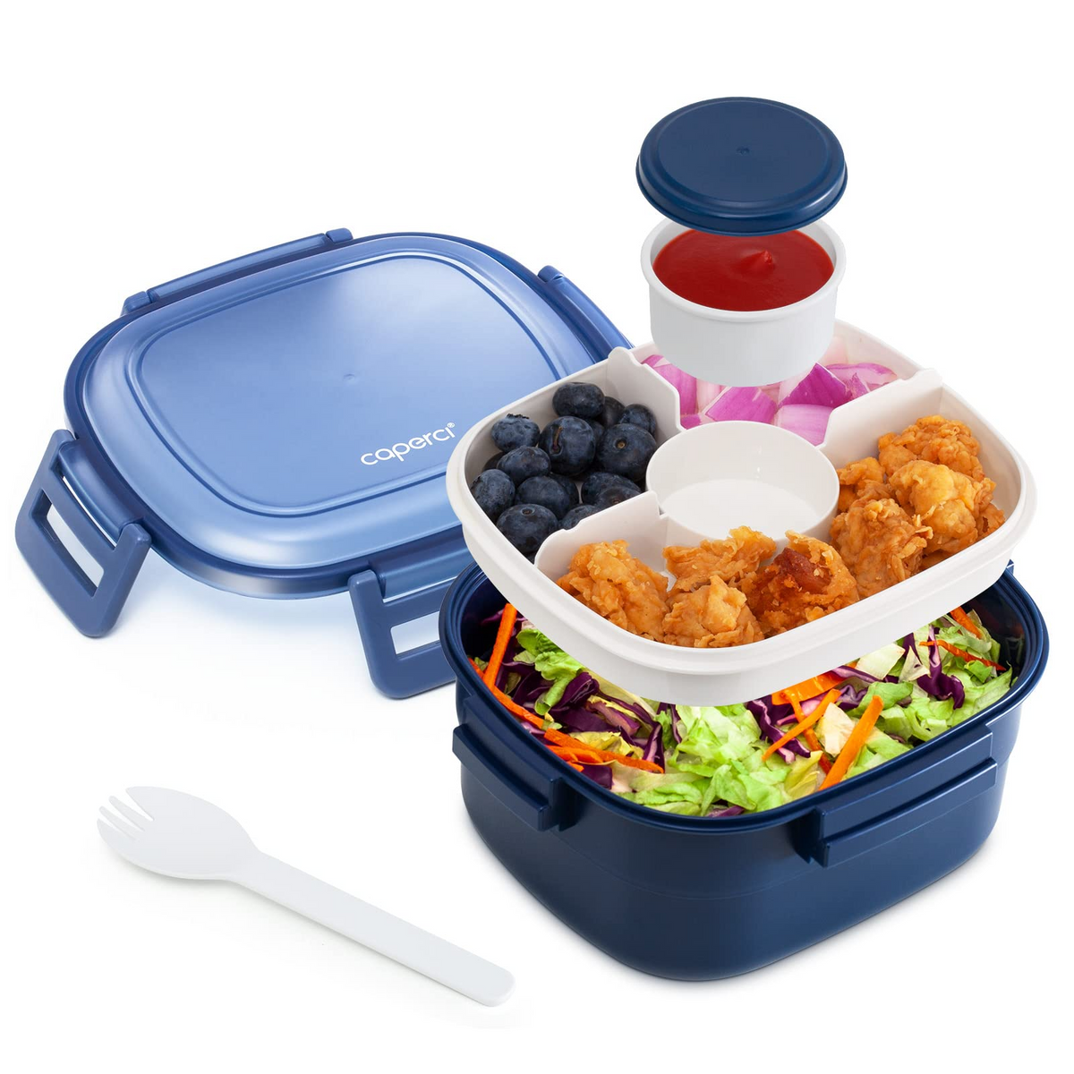 Caperci Superior Salad Container for Lunch To Go