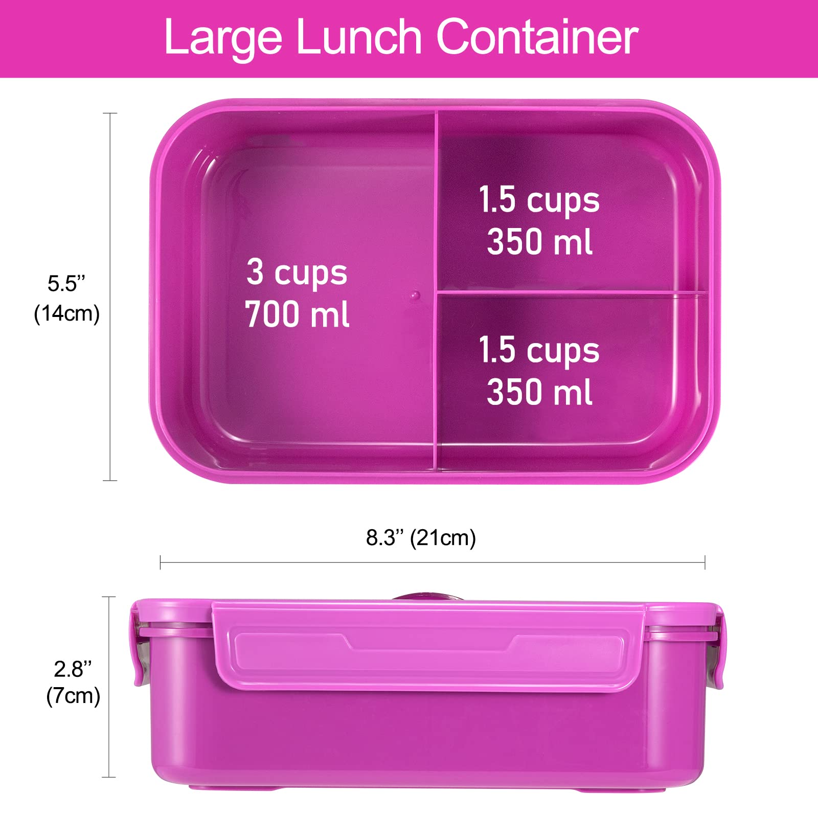 Caperci Classic Bento Box Adult Lunch Box for Older Kids