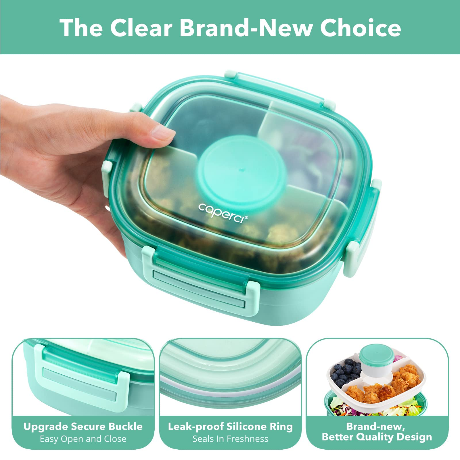 Caperci Chill Salad Lunch Container with Ice Pack