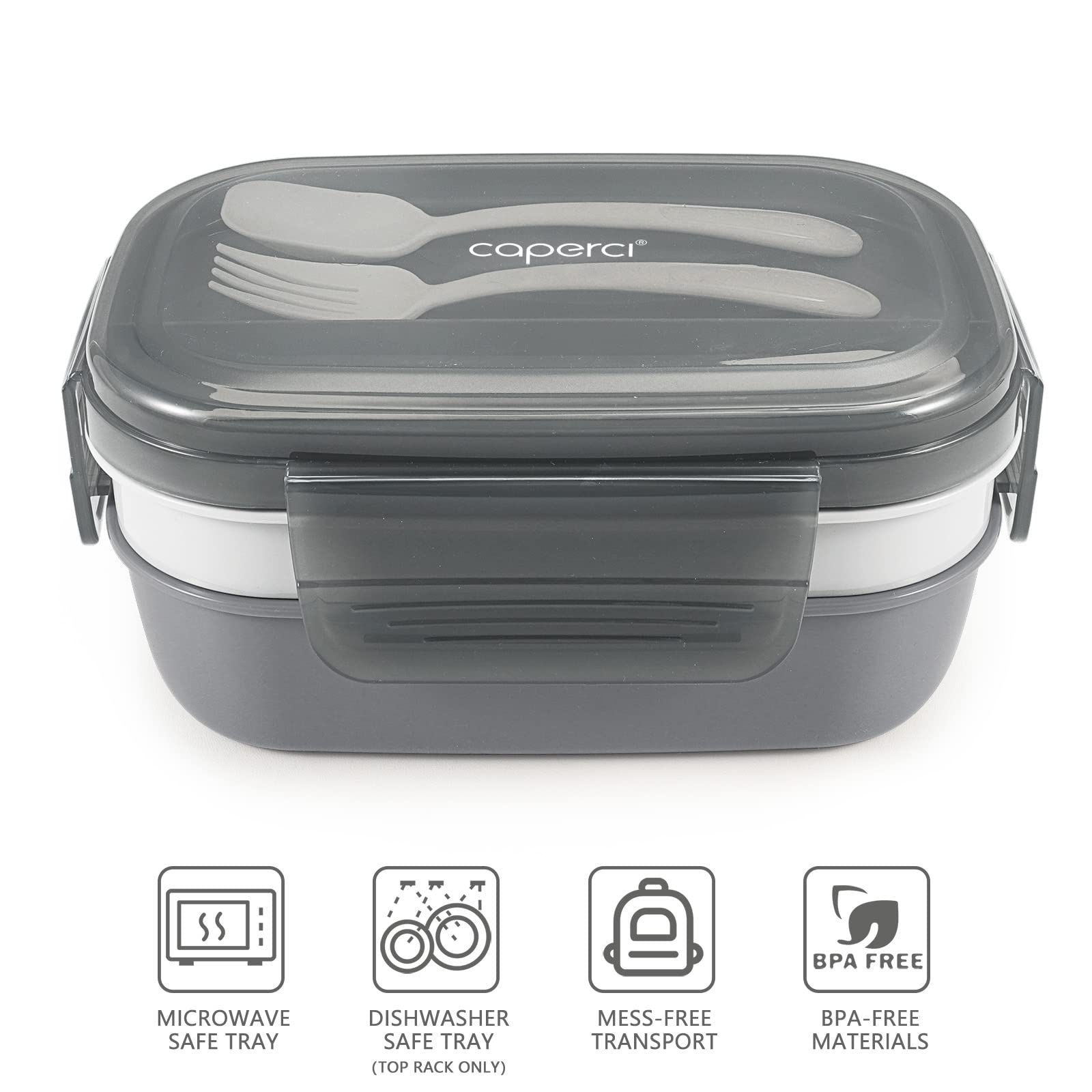Caperci Bento Box for Kids - Large 4.8 Cups Lunch Box with Two Modular  Containers - 4 Compartments, Leak-Proof, Portable Handle,  Microwave/Dishwasher Safe, BPA-Free (Orchid/Light Cyan): Home & Kitchen 