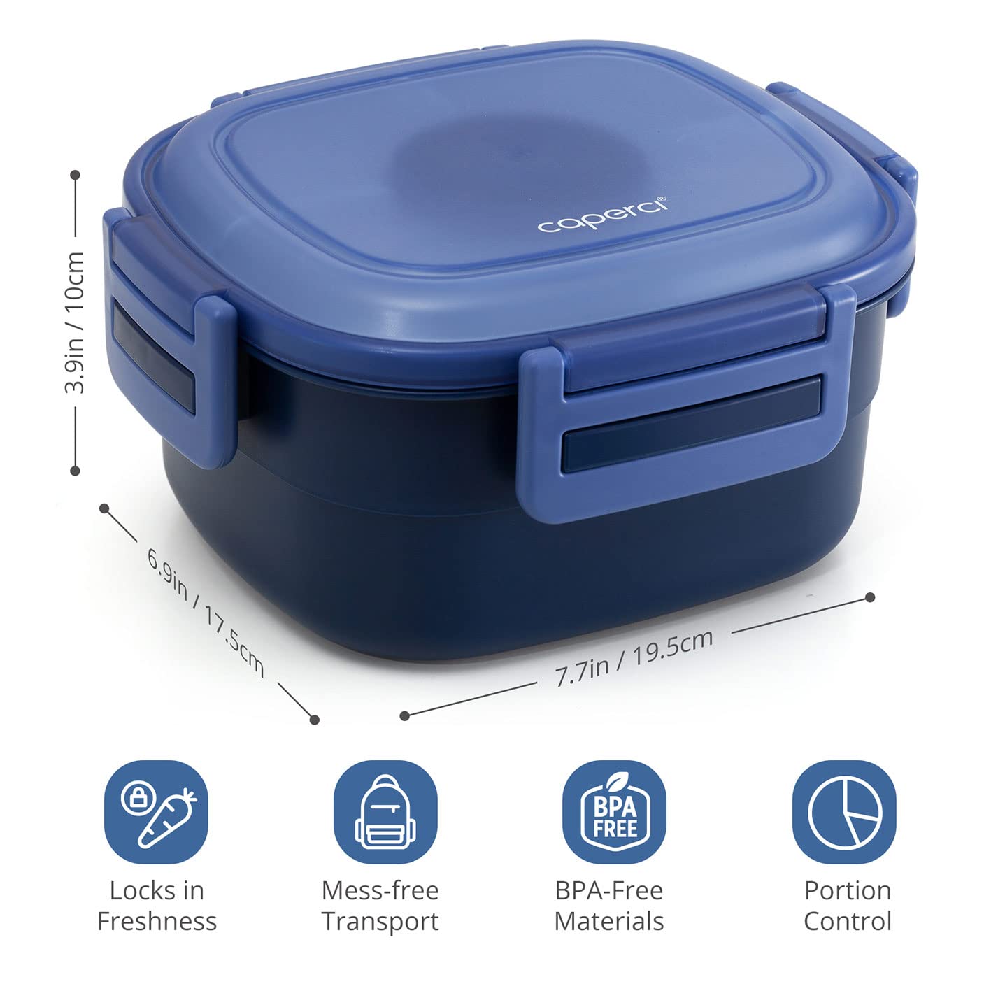 Caperci Superior Salad Container for Lunch To Go