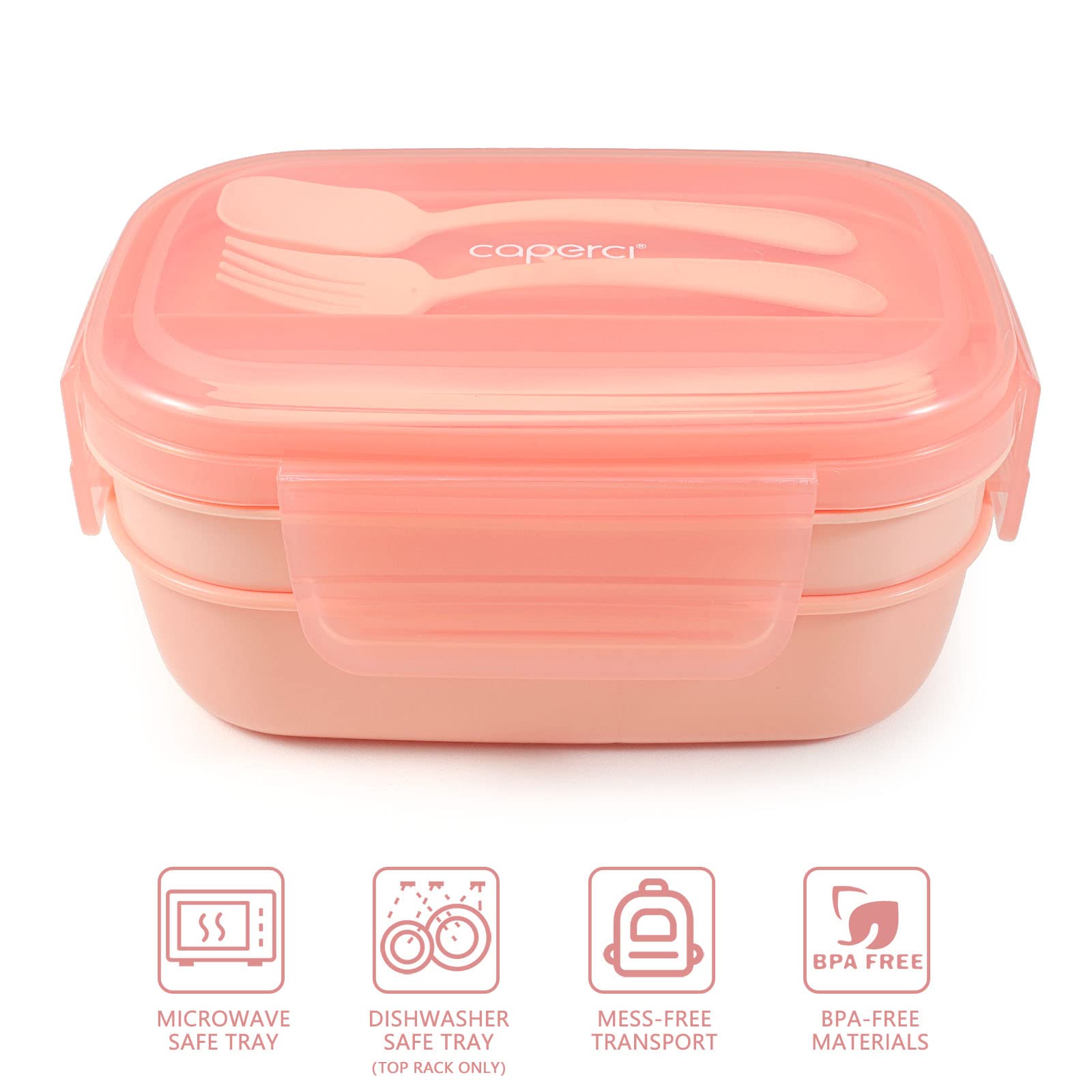 Caperci Bento Box for Kids - Large 4.8 Cups Lunch Box with Two Modular  Containers - 4 Compartments, Leak-Proof, Portable Handle,  Microwave/Dishwasher Safe, BPA-Free (Orchid/Light Cyan) - Yahoo Shopping